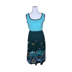 Disney Characters Sleeveless Tank Dress Womens Size M Blue